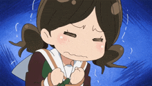 a cartoon drawing of a girl with pigtails making a funny face