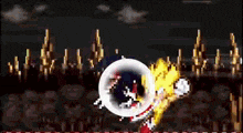 a pixel art of a sonic the hedgehog in a bubble