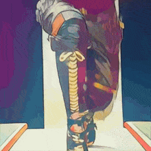a cartoon drawing of a woman 's legs with a snake on the side
