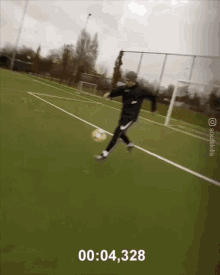 football kicking the ball running sprinting soccer