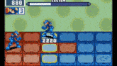 a screenshot of a video game with a score of 880