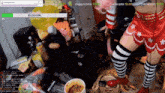 a woman 's legs are shown on a twitch stream
