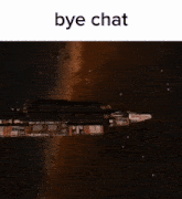 a blue background with the words bye chat written on it