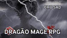 a poster for dragao mage rpg with a lightning strike
