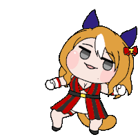 a cartoon drawing of a girl in a striped dress