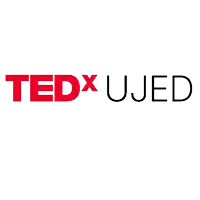 a red and black logo for tedx ujed imagine otra posibilidad