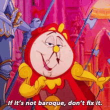 Beauty And The Beast Cogsworth GIF - Beauty And The Beast Cogsworth If Its Not Baroque Dont Fix It GIFs
