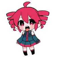 a drawing of a little girl with red hair