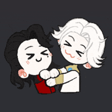 a pixel art drawing of a man and woman hugging
