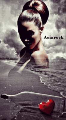 a picture of a woman on a beach with the name asiarock