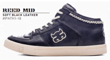 a picture of a pair of reed mid soft black leather shoes
