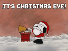 christmas eve snoopy santa claus bell ring the bell