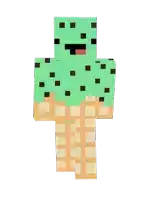 a minecraft character that looks like an ice cream cone with a face on it