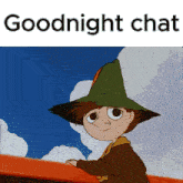 a picture of a cartoon character with the words goodnight chat above him