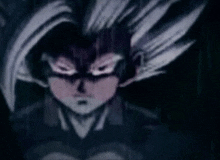 a close up of a cartoon character with a serious look on his face in the dark .