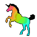 Rainbow Unicorn Sticker - Rainbow Unicorn Dancing Unicorn Rainbow Stickers