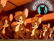 a cartoon of a bunch of mice with the word nacho raiders on the bottom