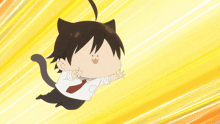 a cartoon character with a cat 's tail and cat ears