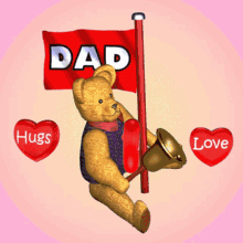 happy fathers day hugs and love on fathers day dads day teddy bear fathers day ring the bell on fathers day