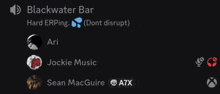 a screenshot of the blackwater bar with ari jockie music and sean mcguire