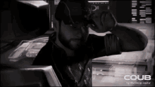 Mass Effect Tip Hat GIF - Mass Effect Tip Hat Black And White GIFs