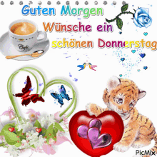 guten morgen good morning hearts love tiger