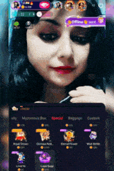 a woman 's face is displayed on a screen with the words offline sent