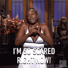 Im So Scared Right Now Issa Rae GIF - Im So Scared Right Now Issa Rae Saturday Night Live GIFs