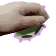 a close up of a person 's hand holding a piece of money .