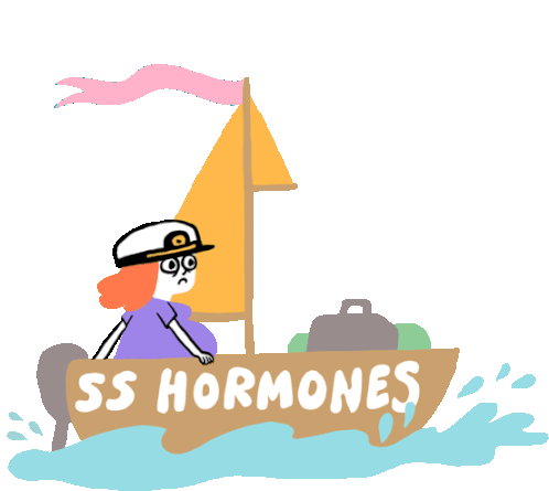 On A Sailboat Named, "Ss Hormones." Sticker - Preggers Ss Hormones Pregnant Stickers