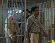 a man in a jail cell with the words that 's right on the bottom