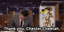 chester cheetah cheeto cheetos jimmy fallon thank you