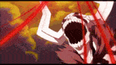 a cartoon of a monster with horns and a large mouth