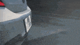 a close up of the door handle of a car .