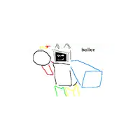 a drawing of a man with a smiley face and the word tellisd on the bottom
