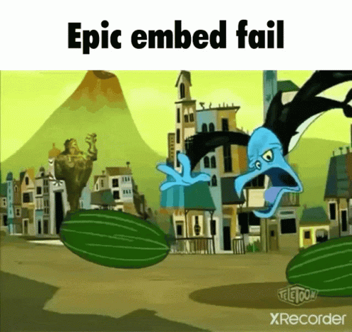 Embed fail. Embedded fail.