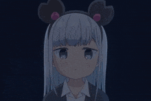 a girl with a mouse ear headband has a lightning bolt coming out of her ear