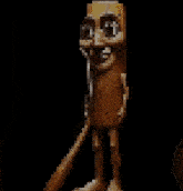 a pixel art of a cartoon character standing next to a pile of fire