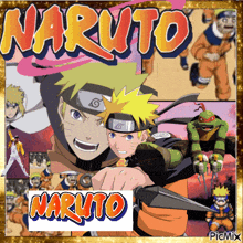 a collage of naruto characters with a picture of freddie mercury in the background