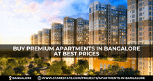a poster advertising premium apartments in bangalore at best prices