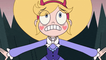 star butterfly from star vs the forces of evil is wearing a purple dress