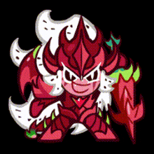 a cartoon drawing of a devil with a heart on his chest .