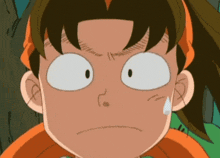 a close up of a cartoon character 's face making a funny face