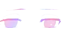 a pixel art drawing of a girl 's eyes with pink and purple
