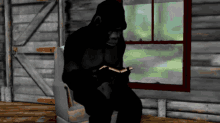 Jerma Gorilla GIF - Jerma Gorilla Gorilla Reading A Book GIFs