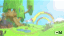 a cartoon scene with a cn logo in the lower right corner
