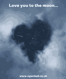 love you to the moon love heart shooting star cloud