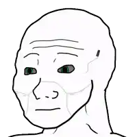 a drawing of a man 's face with green eyes