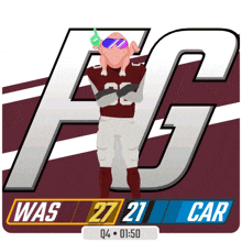 a cartoon of a football player with a turkey on his head and the number 27 on his jersey
