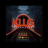 a poster for klig starmaker shows a red sphere in the background
